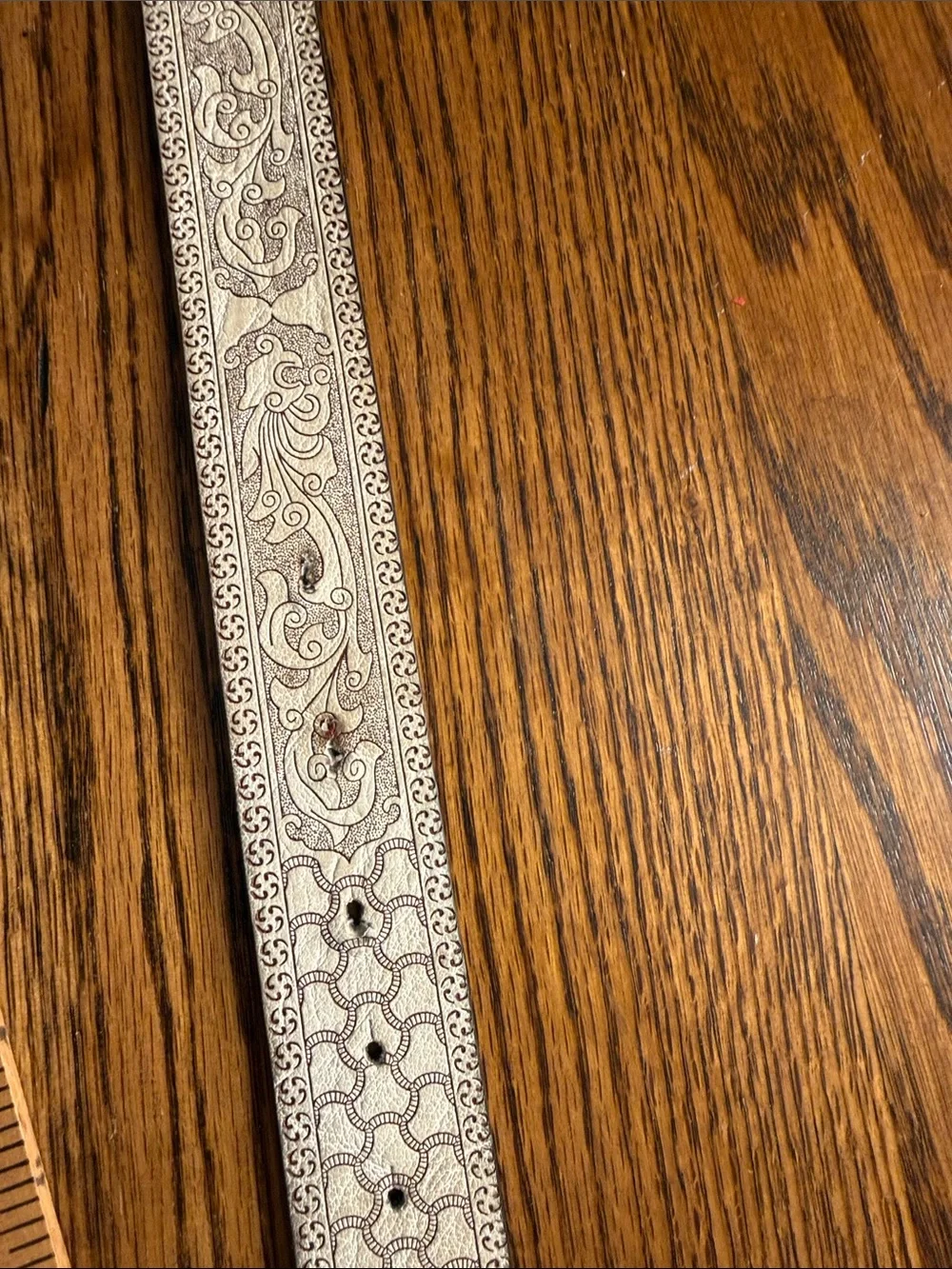 Western Longhorn Belt Silver Gold Floral Embossed Cowgirl Rodeo 29-32